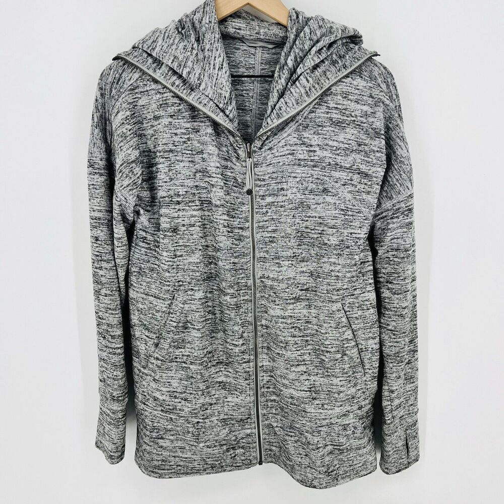 Athleta Kickback Cowl Neck Full Zip Jacket Space Gray Size Medium